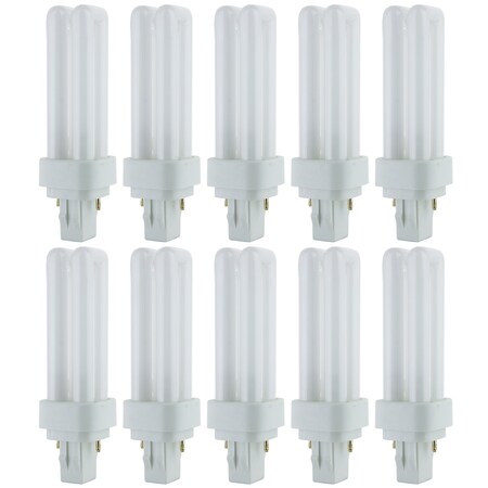 Sunlite PLD13/SP27K Dbl Twn Tube Cmpct Flrscnt Lmp, PLD 2-Pin, 13W, 660 Lumens, 2700K, 2-Pin GX23-2, 10PK 40538-SU